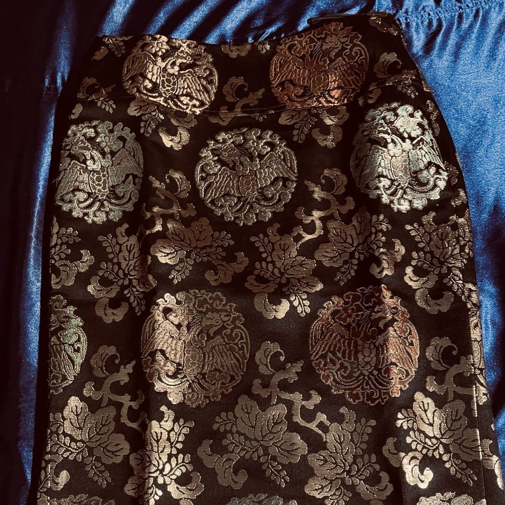 Ralph Lauren Black Label Skirt - Black & Metallic - Zip Closure - Size 4